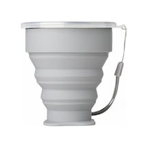 Tcherchi Taşınabilir Katlanır Kapaklı Kahve Handcup Kamp Piknik Yürüyüş Mini Su Bardağı Gri