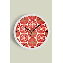 Modern Tasarım Duvar Saati - 42cm - Önü Camlı Beyaz Kasa - Sessiz Mekanizma-jh0362 Beyaz