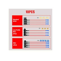 Dashanshop 10lu Sigorta Tutucu Otomobil Mini Ve Low Profile Sigorta Adaptörü Araç Kamyon Tekne