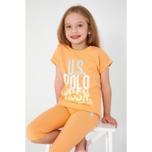 U.S. Polo Assn. Koyu Sarı Kız Çocuk Tayt Takım Sarı