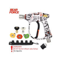 Robeve Bear Force Pop-art Tasarım Araç Yıkama Tabancası 5'li Nozzle Set İle Profesyonel Temizlik Karcher K Serisi Uyumlu