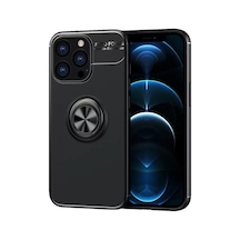 Newface Apple İphone 13 Pro Max Kılıf Range Yüzüklü Silikon - Siyah