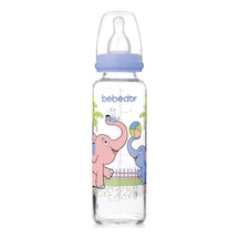 Bebedor B-31302 Desenli Cam Biberon 250 ML Açık Mavi