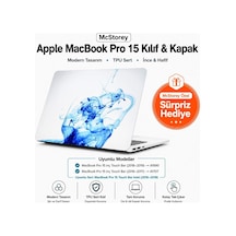 Macbook Pro 15 Renkli Desenli Kılıf A1707 A1990 Uyumlu Baskılı Sert Kılıf İnce Hafif Koruyucu Kapak Mavi