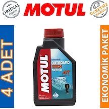 Motul Marine Outboard Tech 4t 10w-40 1 Lt Tekne Motor Yağı 4 Adet