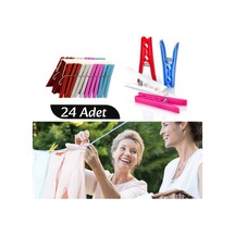 24 Adet Mandal Klasik Çamaşır Mandalı Plastik Güçlü Tutucu Çok Amaçlı 10 Tr Diğer
