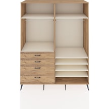 Kronos Gardrop 7 Raflı 4 Çekmeceli 2 Askılı 176x59x221 Çam-aytaşı/çam Aytaşı/çam