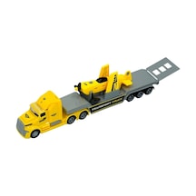 1:50 Maxx Wheels Sesli ve Işıklı Taşıyıcı Tır 23198 Sarı Tır Sarı Uçak