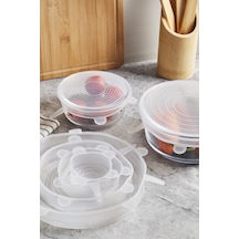 Silicone 6'lı Strech Kapak, Hava Geçirmez, Farklı Boyutlarda, Pratik Kullanım Plastik Turuncu Diğer
