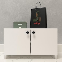 Kenzlife Kapaklı Ayakkabılık Bosnevi Mat Beyaz Suntalam 035 040 30 Dört Çift Ayakkabı Kapasitesi Arkalıksız Beyaz