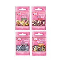 Dekor Serisi Pasta Süsü Kelebek, Kalp, Gümüş İnci, Yıldız 4 X 10 Gram - 571462631