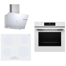 Bosch HJG852YW0T - PKE612FA2E - DWK67PJ20T Elektrikli Ocaklı Beyaz 3 Lü Ankastre Set 676