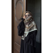 Qalortex Scarf Pamuklu Soft Osmanlı Desen Eşarp-küf Yeşil