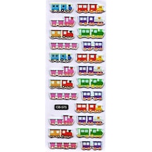 Sticker Kabartmalı Sticker Defter Planlayıcı Etiket Cb575 16x7 Cm- Renkli Tren Çok Renkli