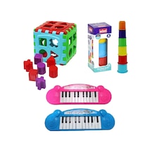 Eğitici Bebek Oyuncak Puzzle Bultak - Sevimli Silindir Kule - Ilk Piyanom - 3lü Set