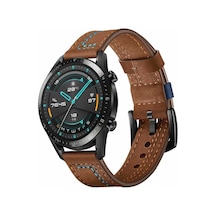 Mobilteam Galaxy Watch 42mm 20mm Uyumlu Krd-19 Deri Kordon-kahverengi