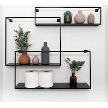 Raf Banyo Raf Modelleri Metal 3'Lü Banyo Rafı Siyah