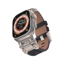 Watch 7 45mm Mtr Krd-114 Metal Başlıklı Suni Deri Kordon-siyah
