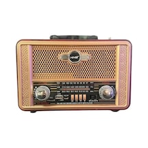 Retro, Nostaljik, Ahşap Tasarım Bluetooth Hoparlörlü, Şarjlı, Taşınabilir Otantik Tasarımlı Fm/am Destekli Radyo Ns8098