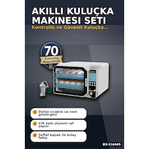 Kuluçka Makinesi Wm-70 Çift Katlı Akıllı Nem Kontrollü Set Yedek Motor Ve Suluk Dahil Bx-316465