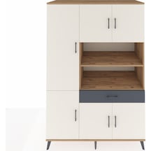 Kronos Dolap 10 Raflı Tek Çekmeceli 6 Kapaklı 132x59x195 Çam-aytaşı/antrasit Aytası/antrasıt