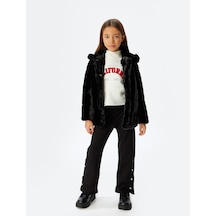 Koton Suni Kürk Kaban Bebe Yaka Uzun Kollu Siyah 5wkg20001aw Siyah