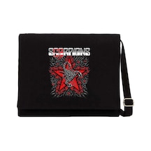 Scorpions Red Star Siyah Kanvas Postacı Çantası