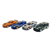 4'lü Set Spor Araba Gt-500 Sürtmeli Işıklı Sesli Plastik 18cm Lisinya Turuncu