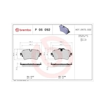 Brembo P06092 On Fren Balatasi 34106863293 34106874034 34106885503