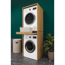 Lüks Çekmeceli Çamaşır Makinesi Dolabı %100 Mdf Çamaşır Kurutma Banyo Dolabı Bd05 Karına