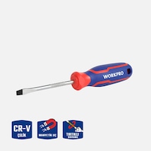 Workpro Wp221016 5.5x100mm Cr-v Manyetik Profesyonel Düz Tornavida 6'li Avantaj Paketi Mıchu