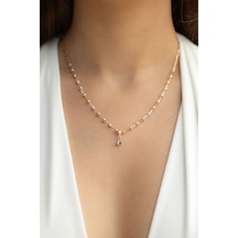 Uşaklıhafız  14 Ayar Altın Nazar Boncuklu Üç Renkli Dorika Kadın Kolye