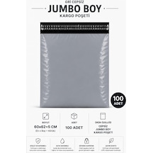 Gri Cepsiz Jumbo Boy Kargo Poşeti 60x62+5 Cm 100 Adet