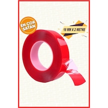 Silikonlu Çift Taraflı Montaj Bandı - Güçlü Yapıştırıcı - Şeffaf Silikon Bant 18mm X 2mt