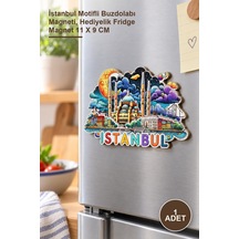 1 Adet Ahşap İstanbul Temalı Magnet İstanbul Motifli Buzdolabı Magneti, Hediyelik Fridge Magnet 11 X 9 Cm