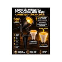 220v Amber Kazıklı Çim Ve Ağaç Aydınlatma Spotu,çim Spotu,bahçe Lambası,dış Mekan Aydınlatma,modern Spot Lamba Bahçe Dekor Lambası,ağaç, Çim Ve Peyzaj Aydınlatma Armatürü Amber