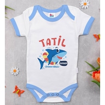 Bitmeyenkartus Bk Kids Kişiye Özel Mavi Bebek Body Zıbın - Model 141 Çok Renkli