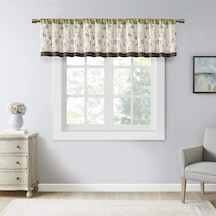 Serene Nakış Oda-koyu Saçaklı Pencere İşlem Çubuğu Cep/arka Sekme Kısa Drape, 127 X 45 Cm, Yeşil Çok renkli