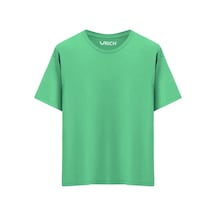 Rich Erkek %100 Pamuk Oversize Tişört Basic Bisiklet Yaka Kısa Kollu T-shirt Yeşil