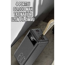 Nrzsnt Powerbank 60.000 Mah Dijital Göstergeli 4 Portlu Taşınabilir siyah