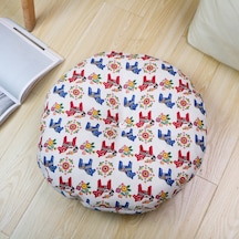 Zemin Koltuk Yastık Düz Renk Meditasyon Yoga İçin Uygun Yuvarlak 40cm-17 Ekru