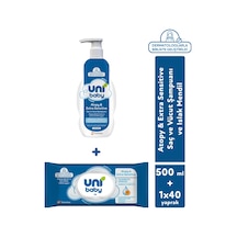 Uni Baby Atopy & Extra Sensitive Bebek Şampuanı 500 Ml + Bebek Islak Mendili 40'lı 2'li Set