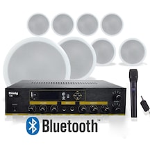 8 Adet Tavan Hoparlörlü Bluetooth Anfi El Mikrofonlu Ses Sistemi Paketi
