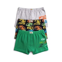 Öts Erkek Çocuk 3 Lü Pamuklu Boxer Baskılı Ergonomik Tasarım 7817-3 Renkli