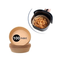 100 Adet Air Fryer Pişirme Kağıdı Tek Kullanımlık Yağlı Kağıdı Yuvarlak Tabak Model Çok Renkli