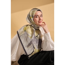 Silk Home Twill İpek Petal Eşarp Antrasit 90x90 Çok Renkli