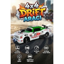 Uzaktan Kumandalı Şarjlı 4x4 Drift Arabası 1:16 Işıklı Buhar Efektli Rc Yarış Arabası Çok Renkli