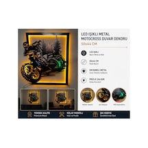 Ahşap Işıklı Duvar Dekoru Motocross 50x44 Cm