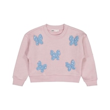 Civil Girls Kelebek Aksesuarlı 2-5 Yaş Sweatshirt Açık Gülkurusu