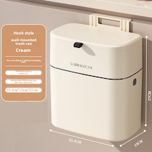 Shineyee Mutfak Duvar Tipi Çöp Kutusu, 9 Litre Büyük Kapasite, Kapağlı, Delme Yok Kurulum, Krem Beyaz Kanca Tipi , Ev Kullanıma Uygun, Stüdyo Tasarım Diğer